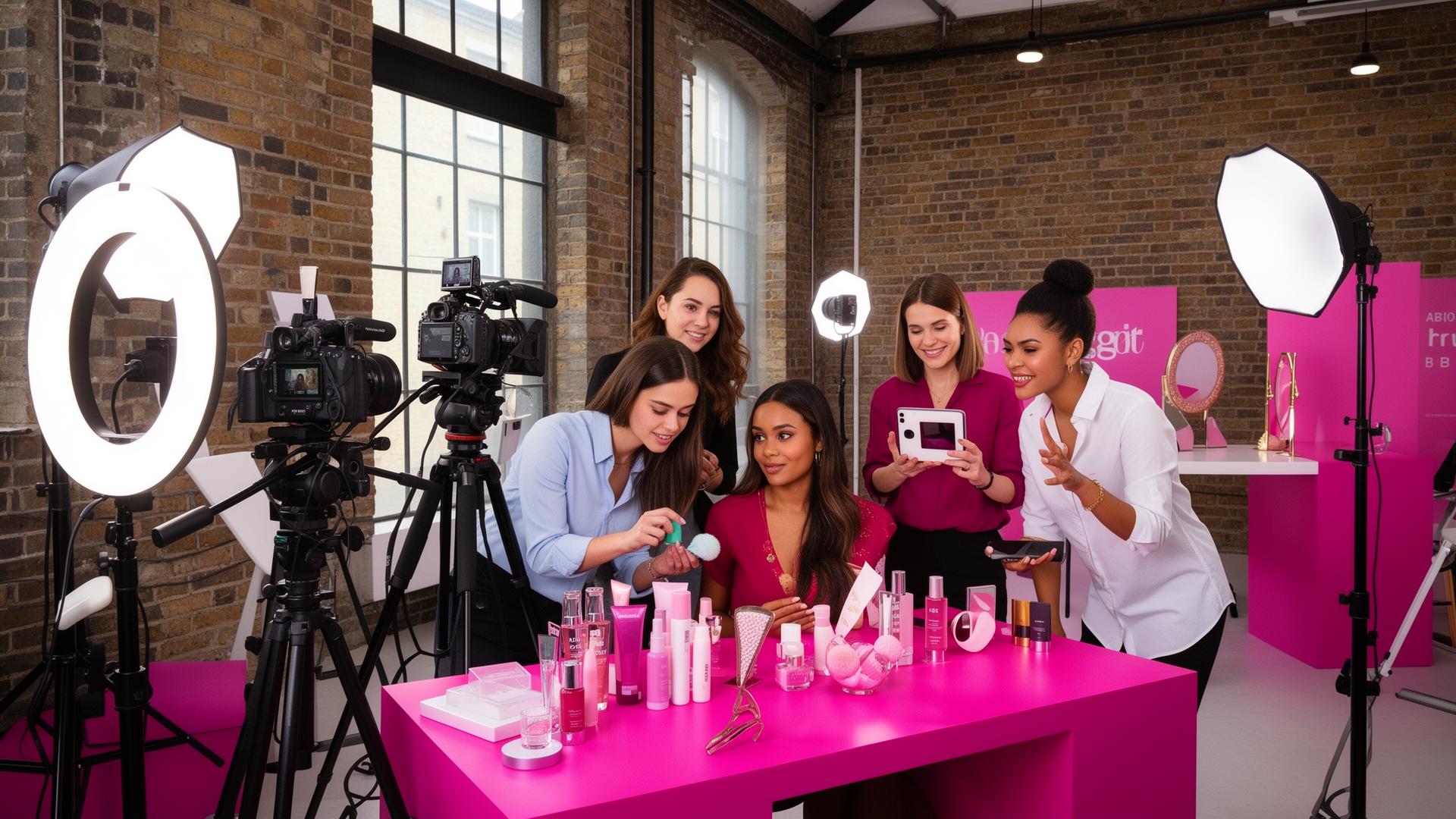 Creative Marketing Group Influencer Marketing — Professional content creation studio with brand team and creator, UK